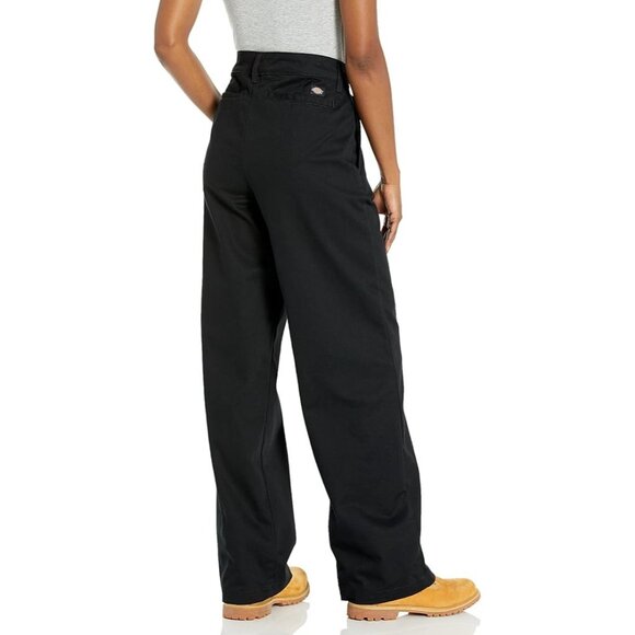 Dickies High Rise Wide Leg Twill Pants black NEW 36R (16) work trouser flat - Picture 4 of 7